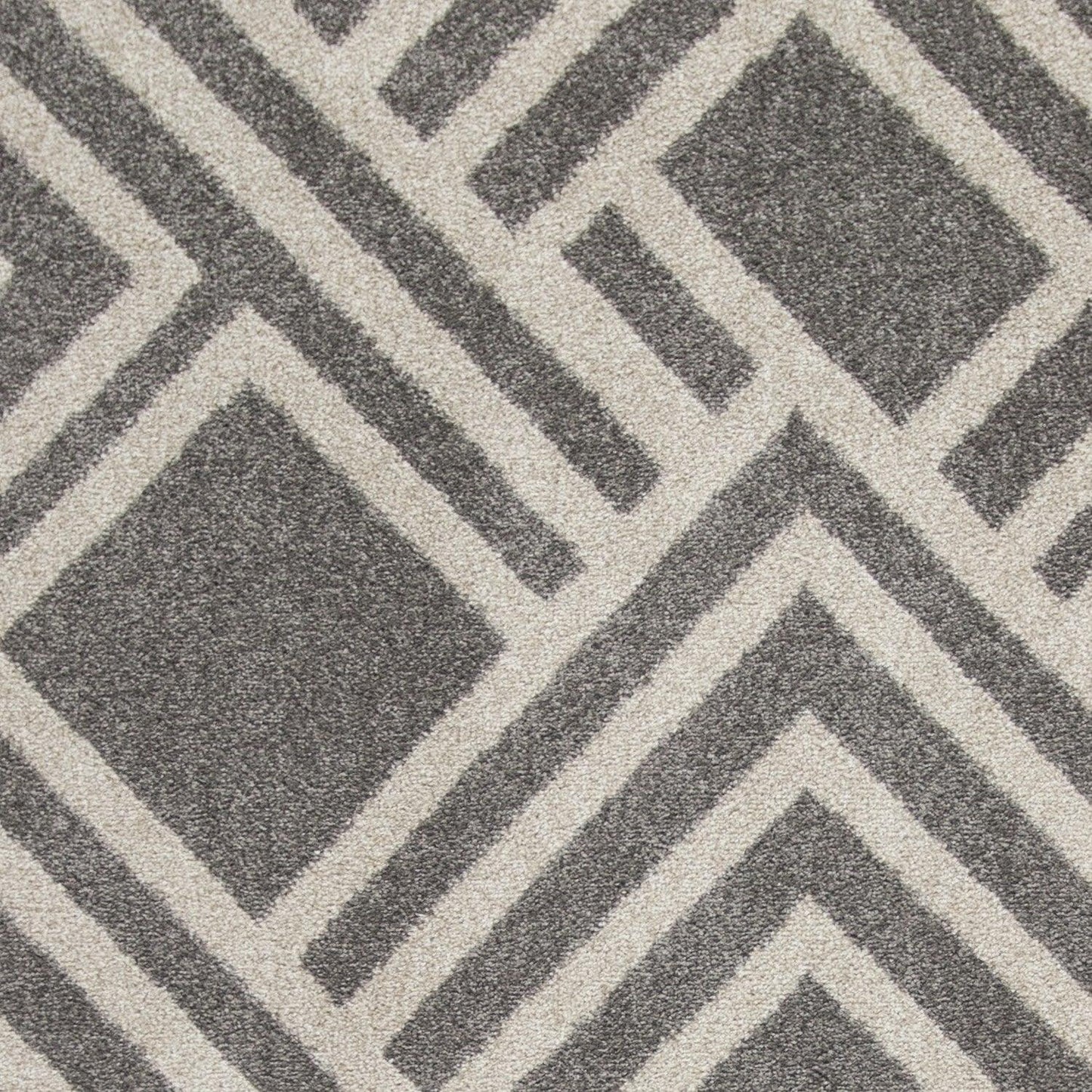 2'x4' Grey Machine Woven UV Treated Geometric Indoor Outdoor Accent Rug - AFS