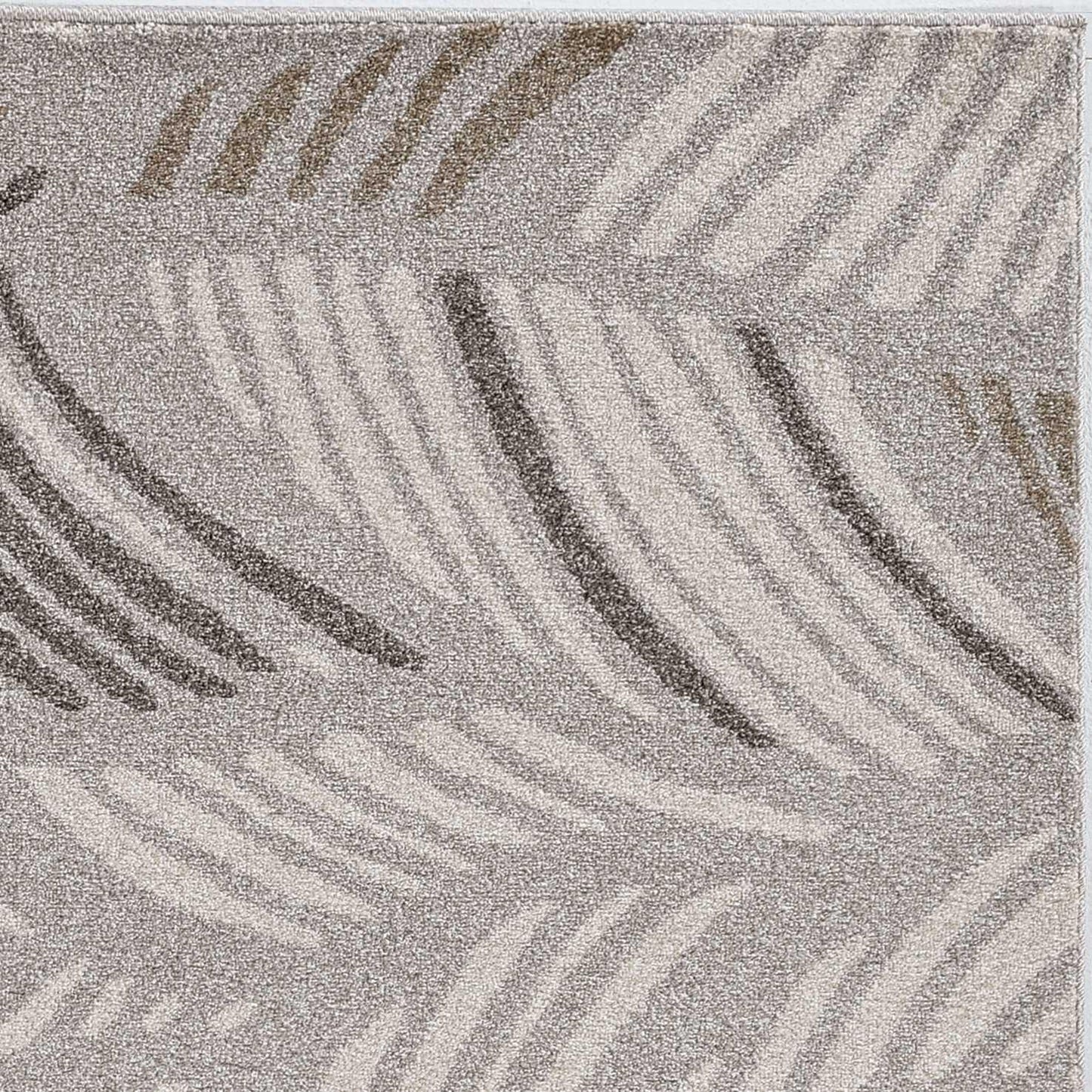 7' x 9' Grey Feather Pattern Indoor Outdoor Area Rug - AFS