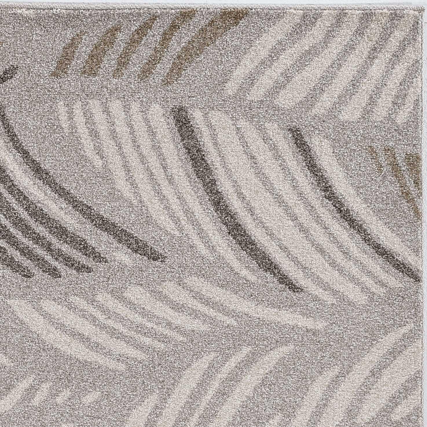 7' x 9' Grey Feather Pattern Indoor Outdoor Area Rug - AFS