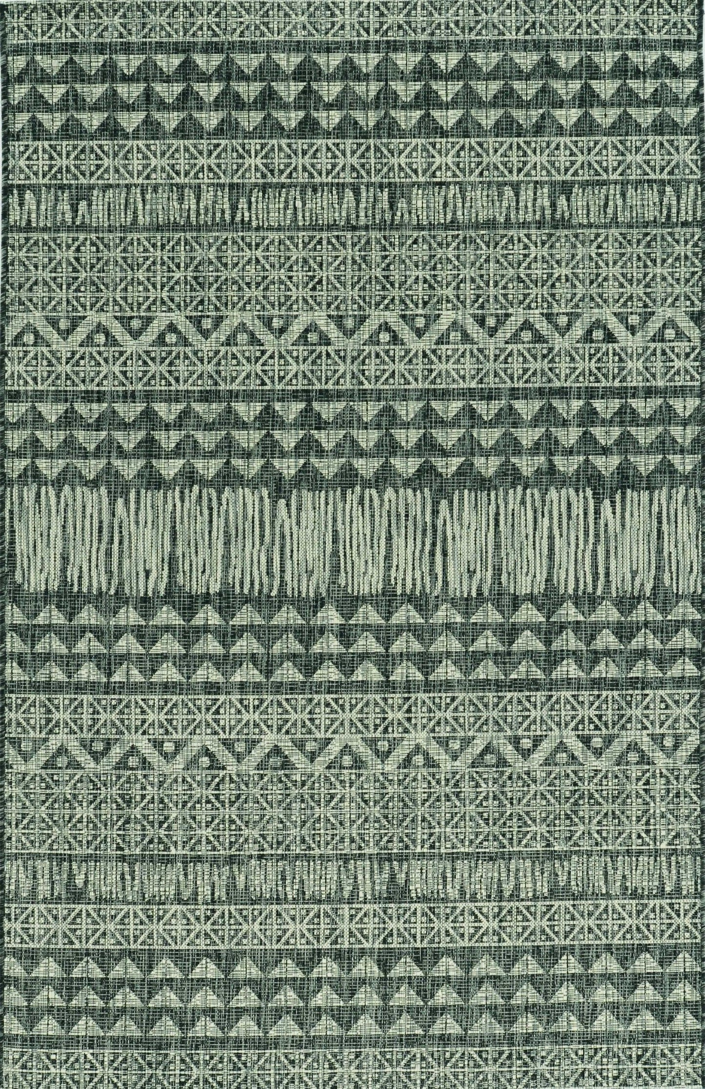 3'x4' Charcoal Machine Woven UV Treated Tribal Indoor Outdoor Accent Rug - AFS