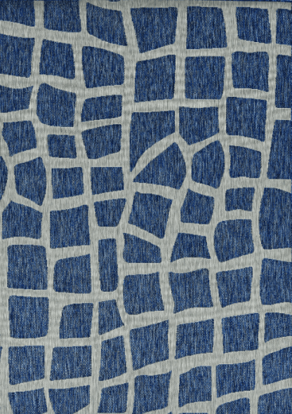 3'x4' Blue Grey Machine Woven UV Treated Abstract Indoor Outdoor Accent Rug - AFS