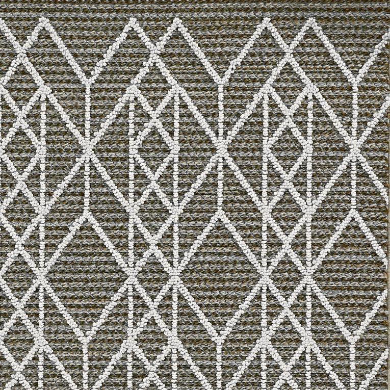 4'x6' Grey Machine Woven UV Treated Geometric Indoor Outdoor Area Rug - AFS