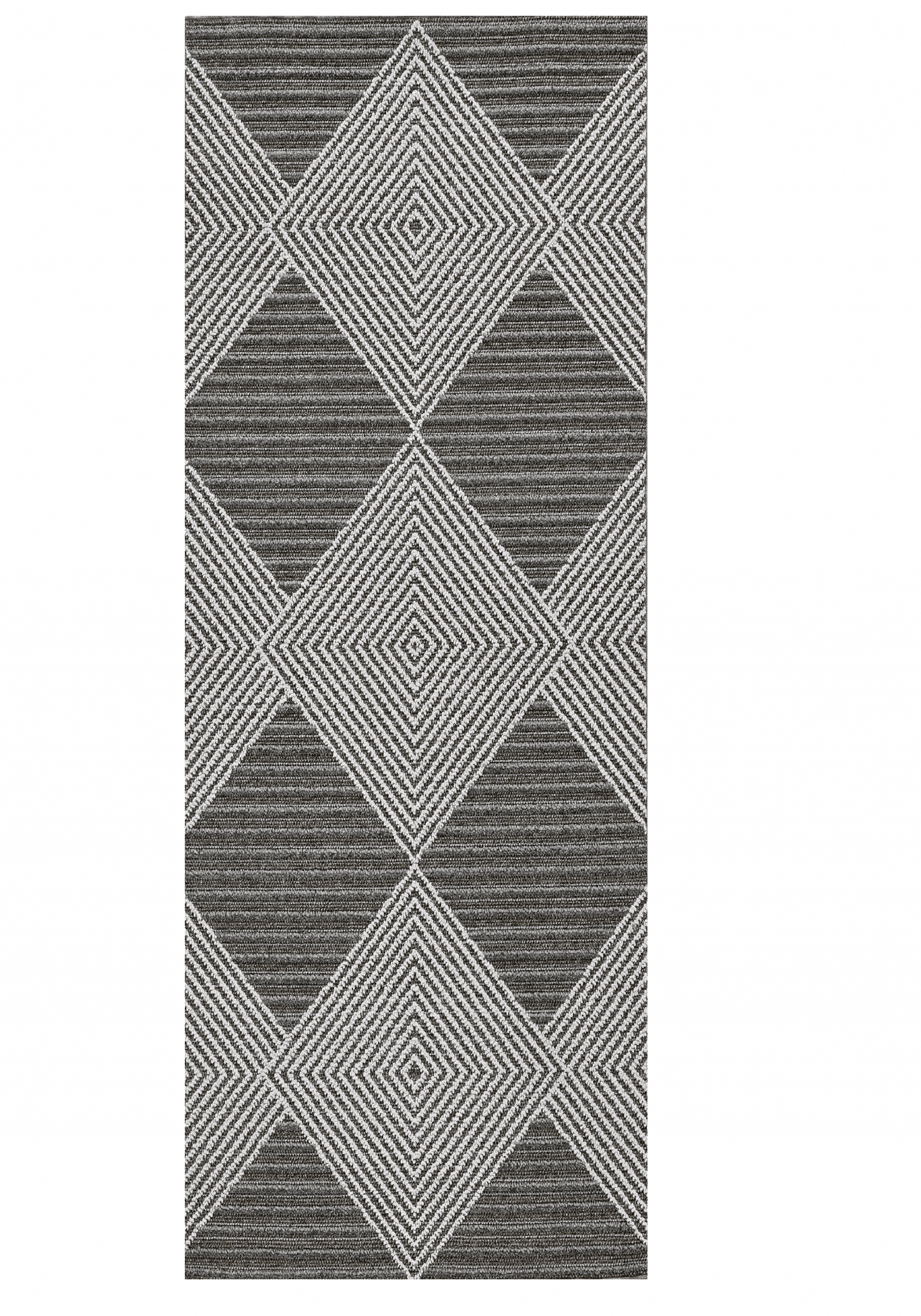 7' x 9' Grey or Ivory Geometric Diamonds Indoor Outdoor Area Rug - AFS