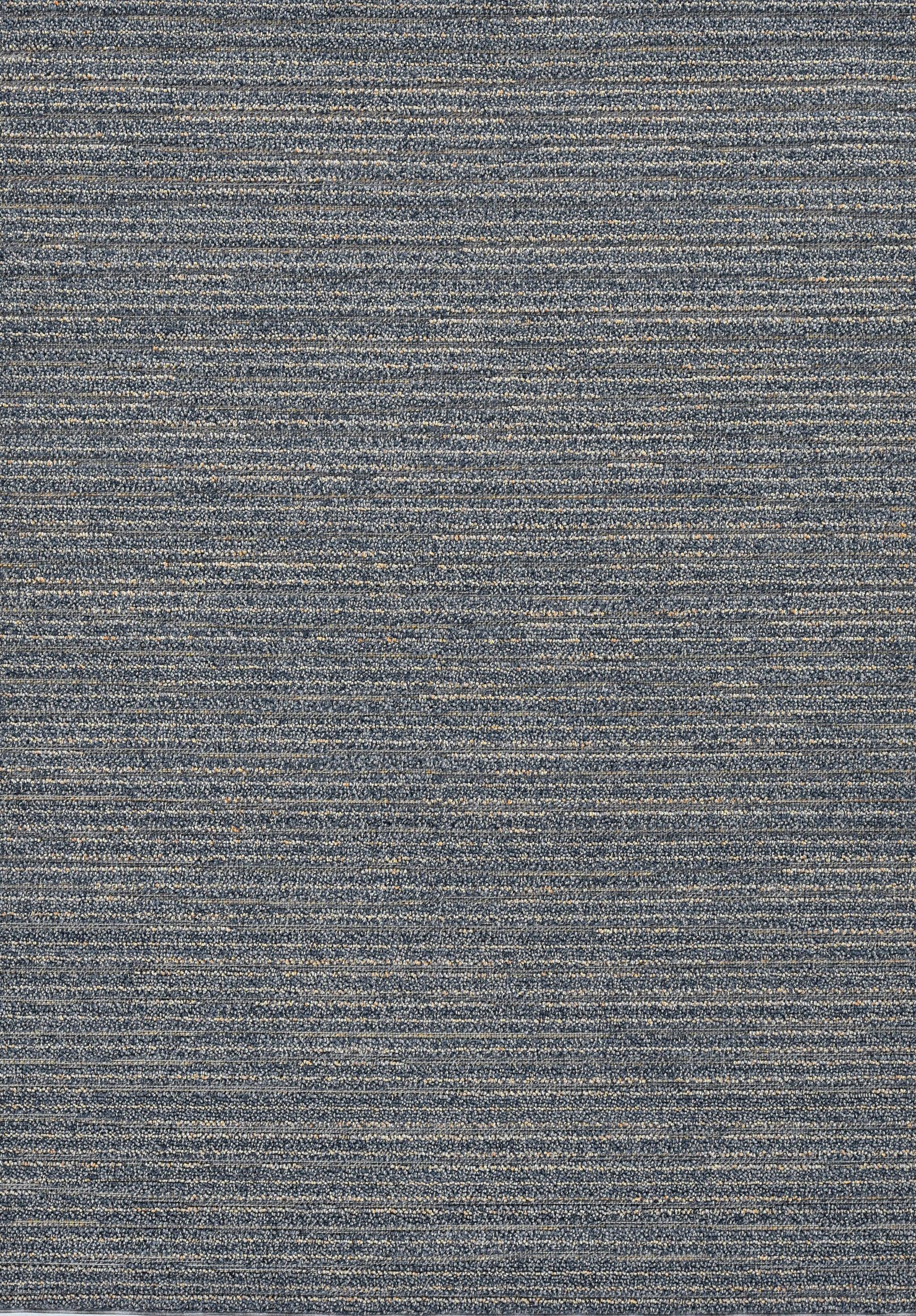 7'x9' Denim Blue Machine Woven UV Treated Abstract Lines Indoor Outdoor Area Rug - AFS