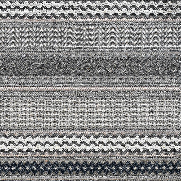 7' x 9' Taupe Geometric Pattern Indoor Outdoor Area Rug - AFS