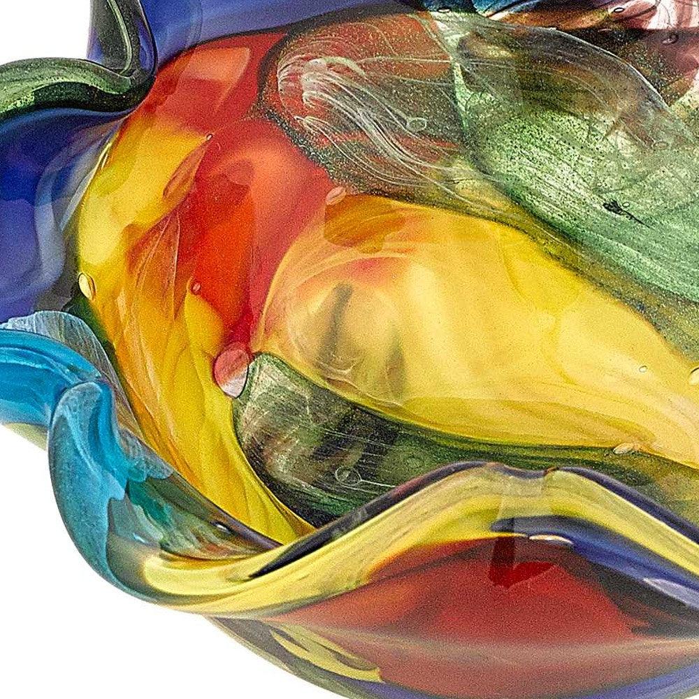 85 MultiColor Art Glass Floppy Centerpiece Bowl - AFS