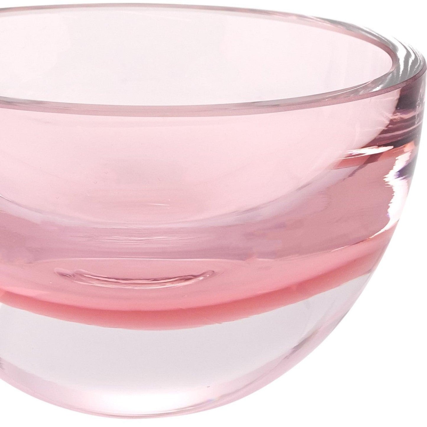 6 Mouth Blown European Made Lead Free Pink Crystal Bowl - AFS