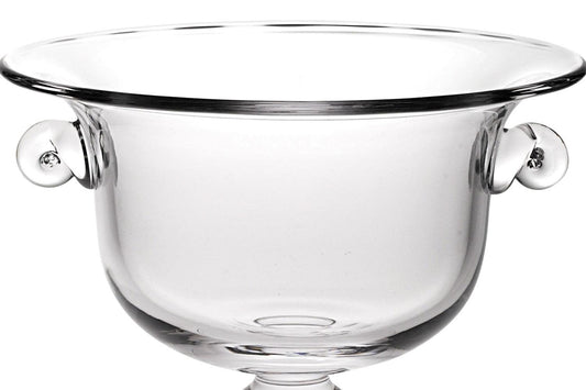 11 Mouth Blown Crystal European Made Trophy Centerpiece Fruit or Punch Bowl - AFS