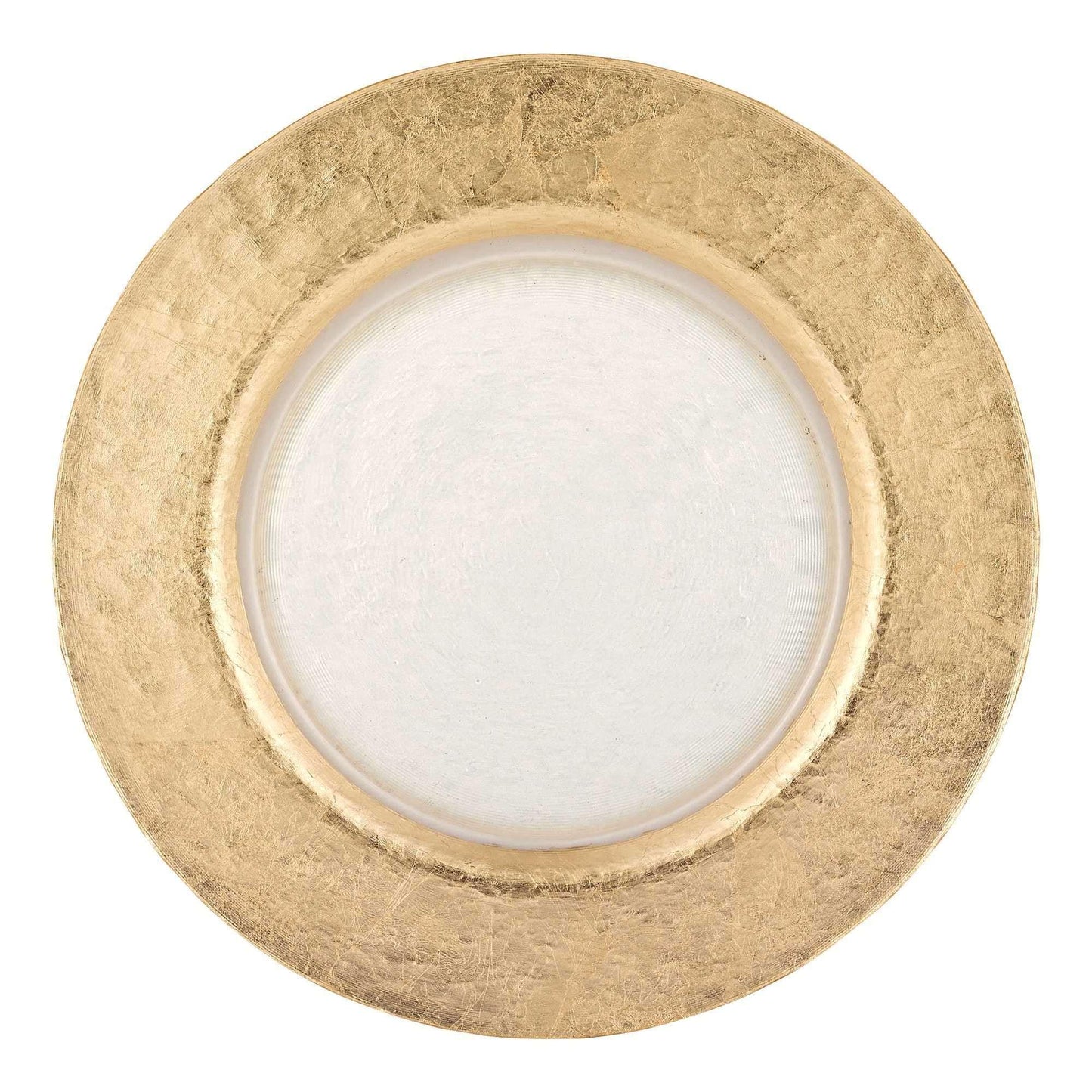 13 Hand Crafted Gold Glass Authentic Leaf Round Charger Plate