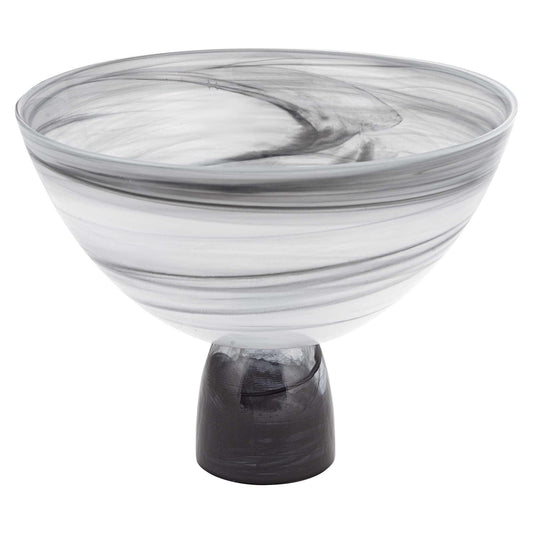 10 Mouth Blown Polish Glass Footed Centerpiece Bowl - AFS