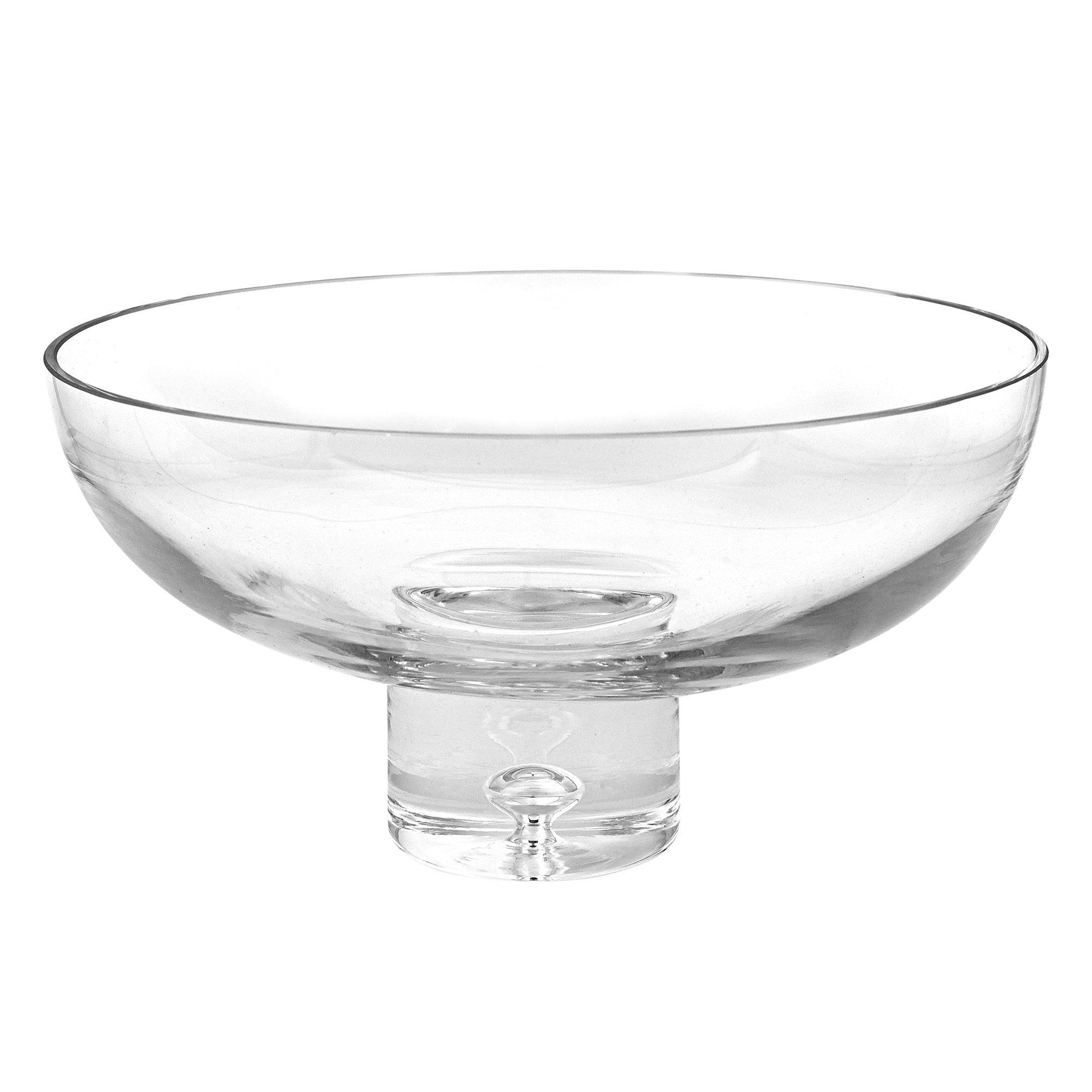 11 Mouth Blown Deep Pedestal Glass Centerpiece Bowl - AFS