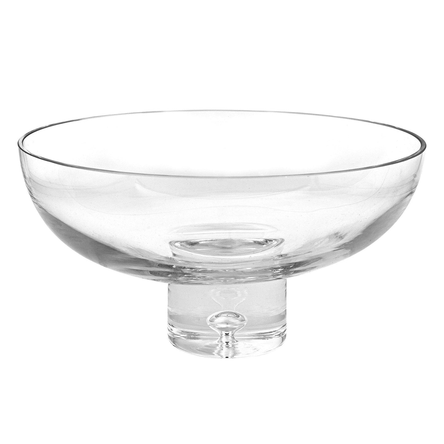 11 Mouth Blown Deep Pedestal Glass Centerpiece Bowl - AFS