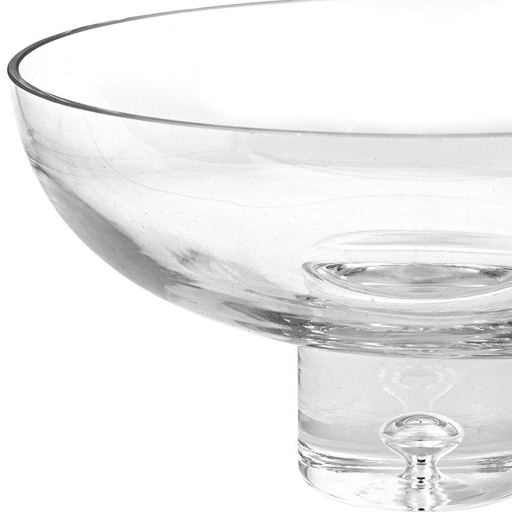 11 Mouth Blown Deep Pedestal Glass Centerpiece Bowl - AFS