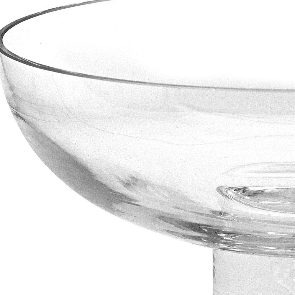 11 Mouth Blown Deep Pedestal Glass Centerpiece Bowl - AFS