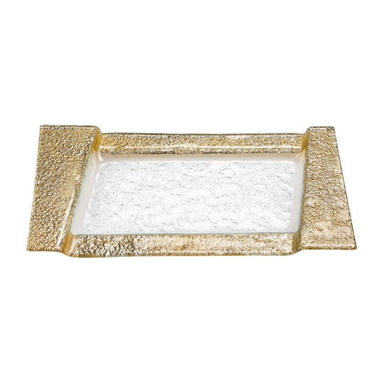 13" Handcrafted Gold Snack or Vanity Tray - AFS