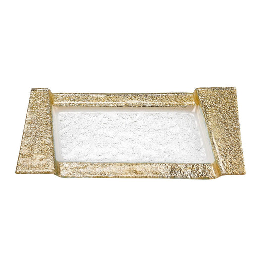 13" Handcrafted Gold Snack or Vanity Tray - AFS