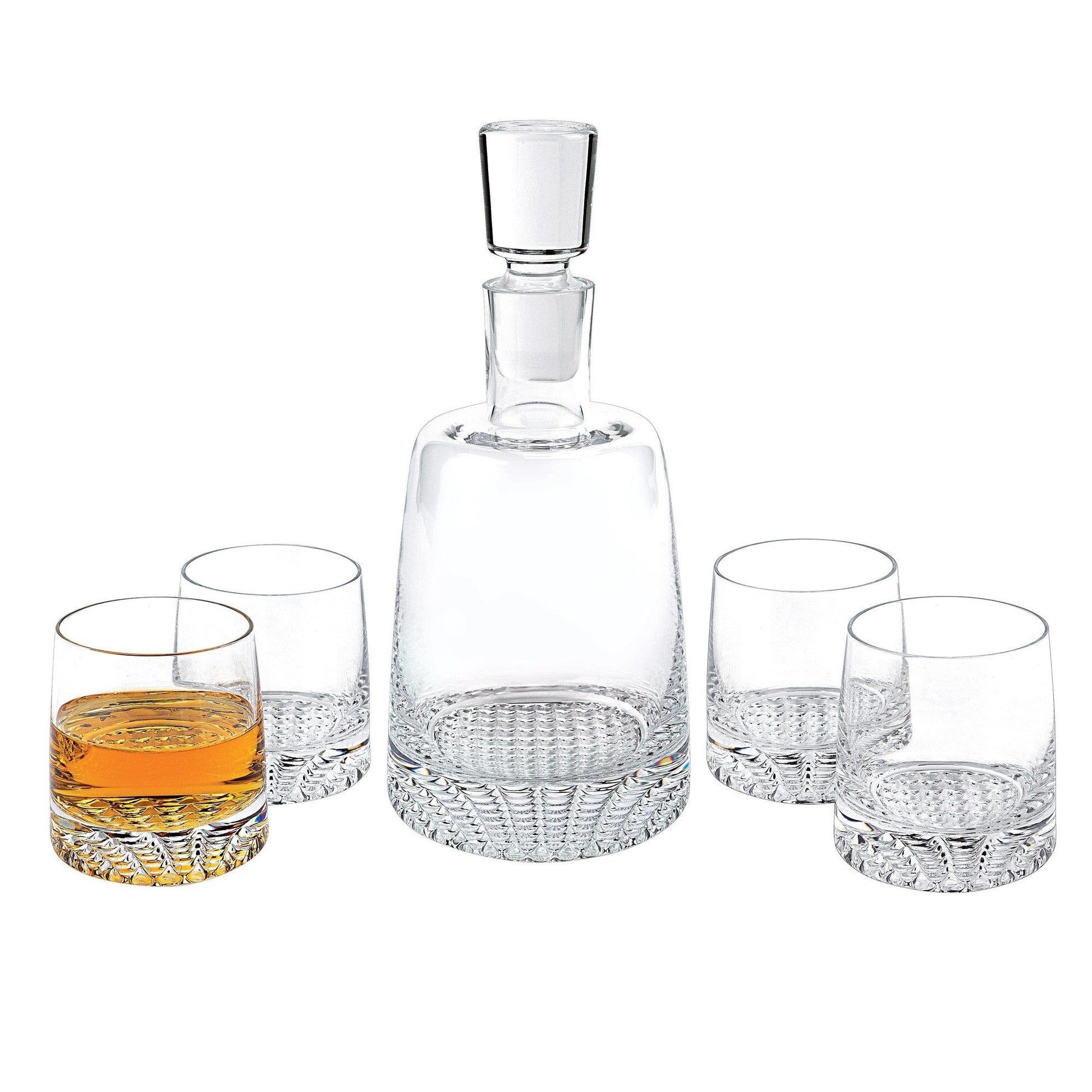 Mouth Blown European Crystal 5 Pc Whiskey Set - AFS