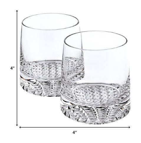 Mouth Blown European Crystal Whiskey Set 4 Pc Rocks or DOF Set - AFS