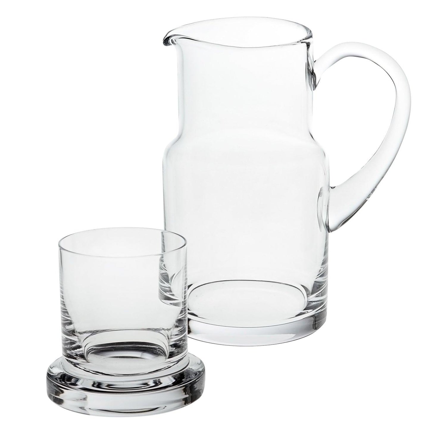 8 Mouth Blown Glass 2 Pc Bedside or Desktop Carafe Set 24 oz - AFS