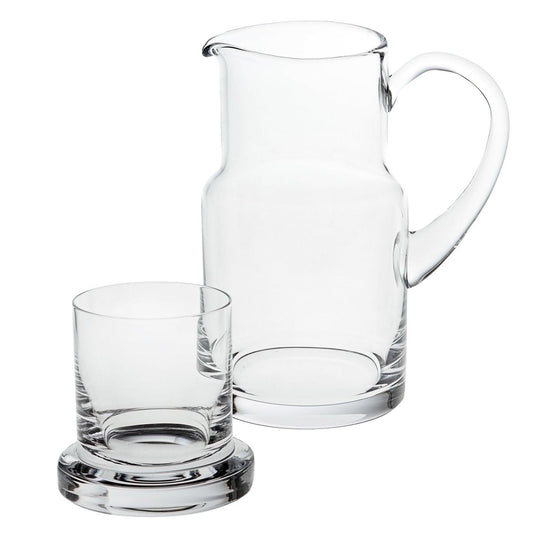 8 Mouth Blown Glass 2 Pc Bedside or Desktop Carafe Set 24 oz - AFS