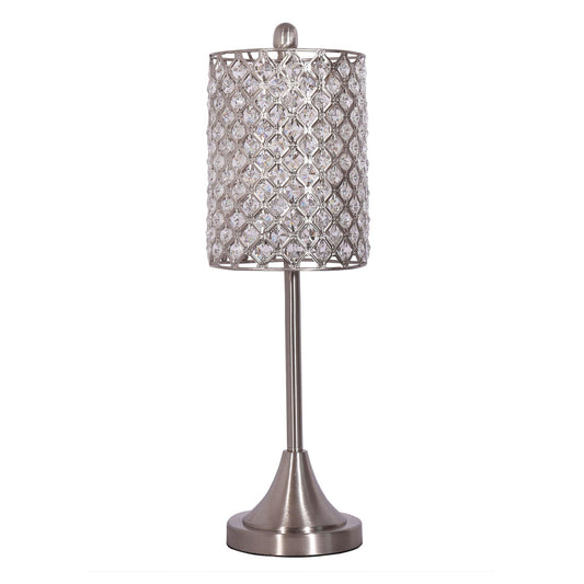 Set of 2 Metal Table Lamps with Crystal Bead Shade - AFS