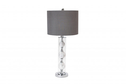 Set of Two Metal 3 Ball Glass Table Lamps - AFS