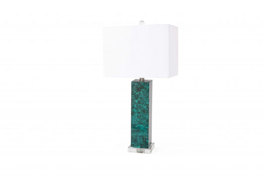 Set of 2 Green Mother of Pearl Coastal Table Lamp - AFS