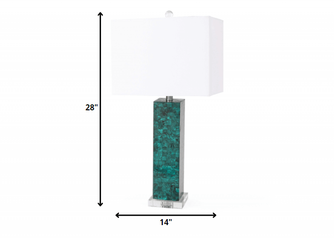 Set of 2 Green Mother of Pearl Coastal Table Lamp - AFS
