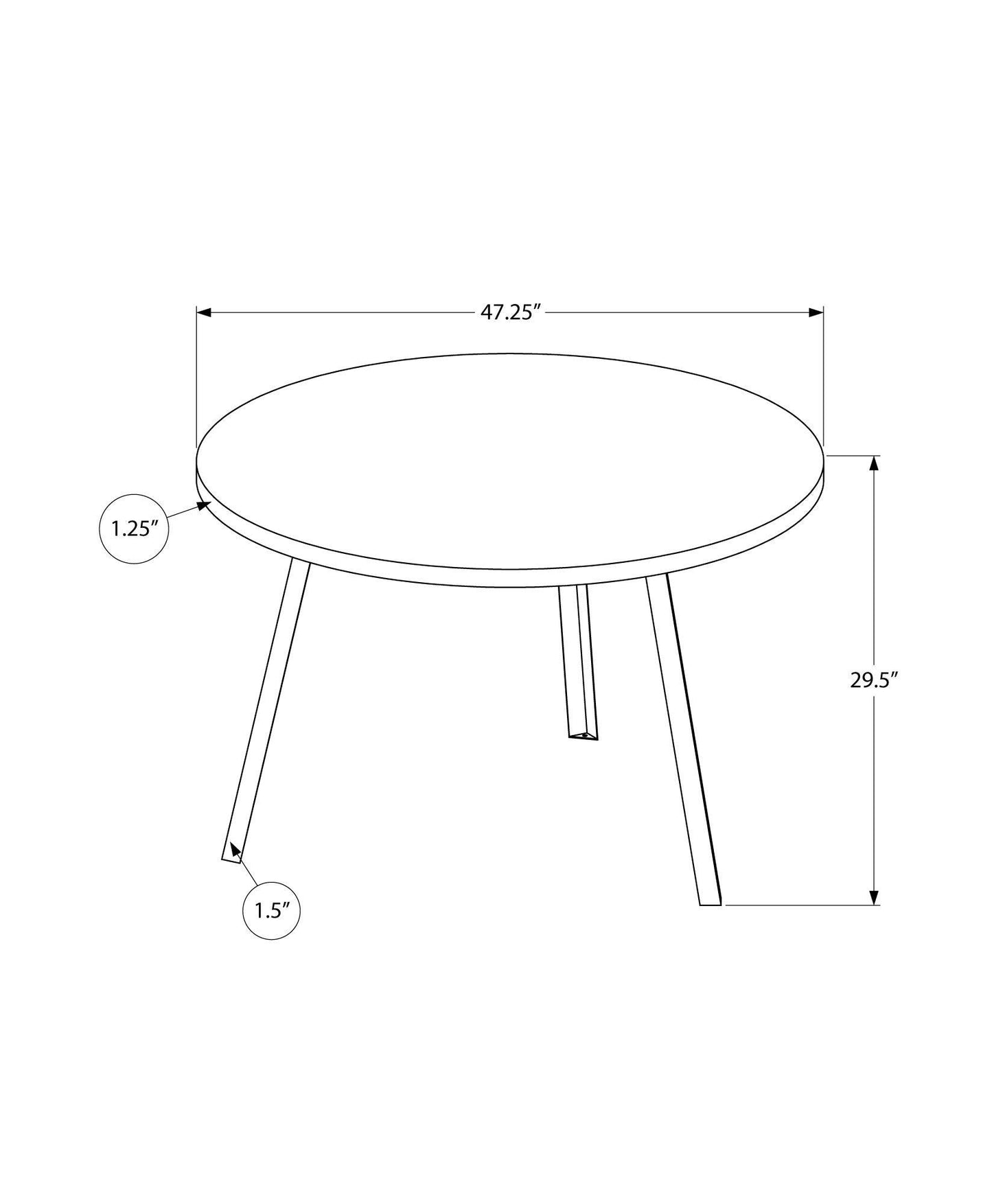 48" Round Dining Room Table with Grey Reclaimed Wood and Black Metal - AFS