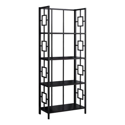 62" 4 Tier Bookcase BlackwithBlack Metal Etagere - AFS