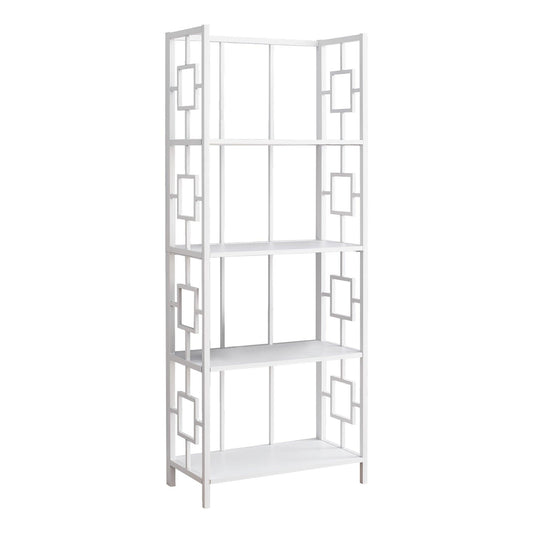 62" 4 Tier Bookcase WhitewithWhite Metal Etagere - AFS