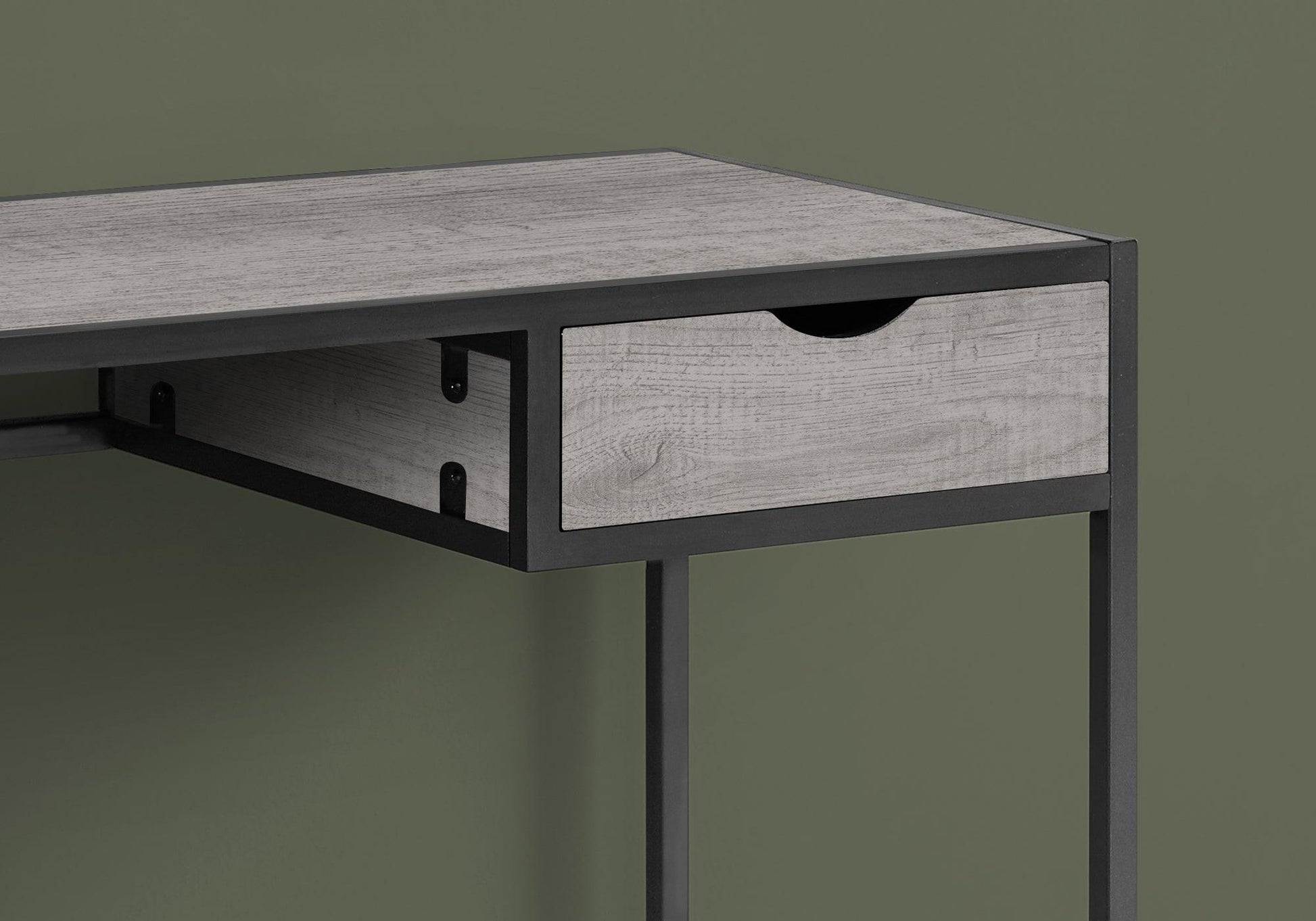 42" Grey and Dark Grey Metal Computer Desk - AFS