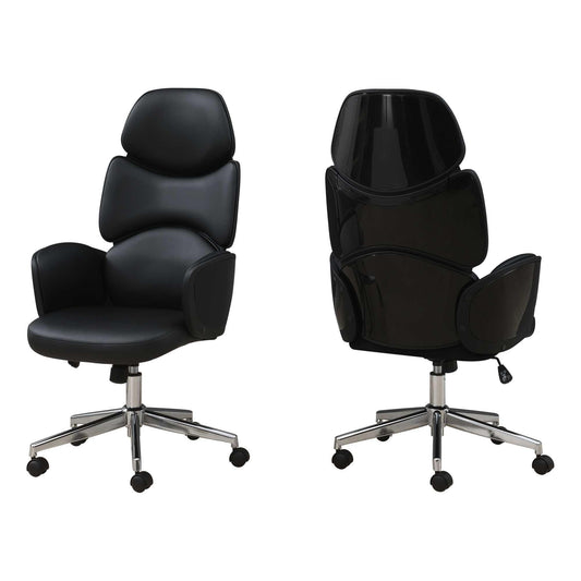 Black Leather Look High Back Executive Office Chair - AFS