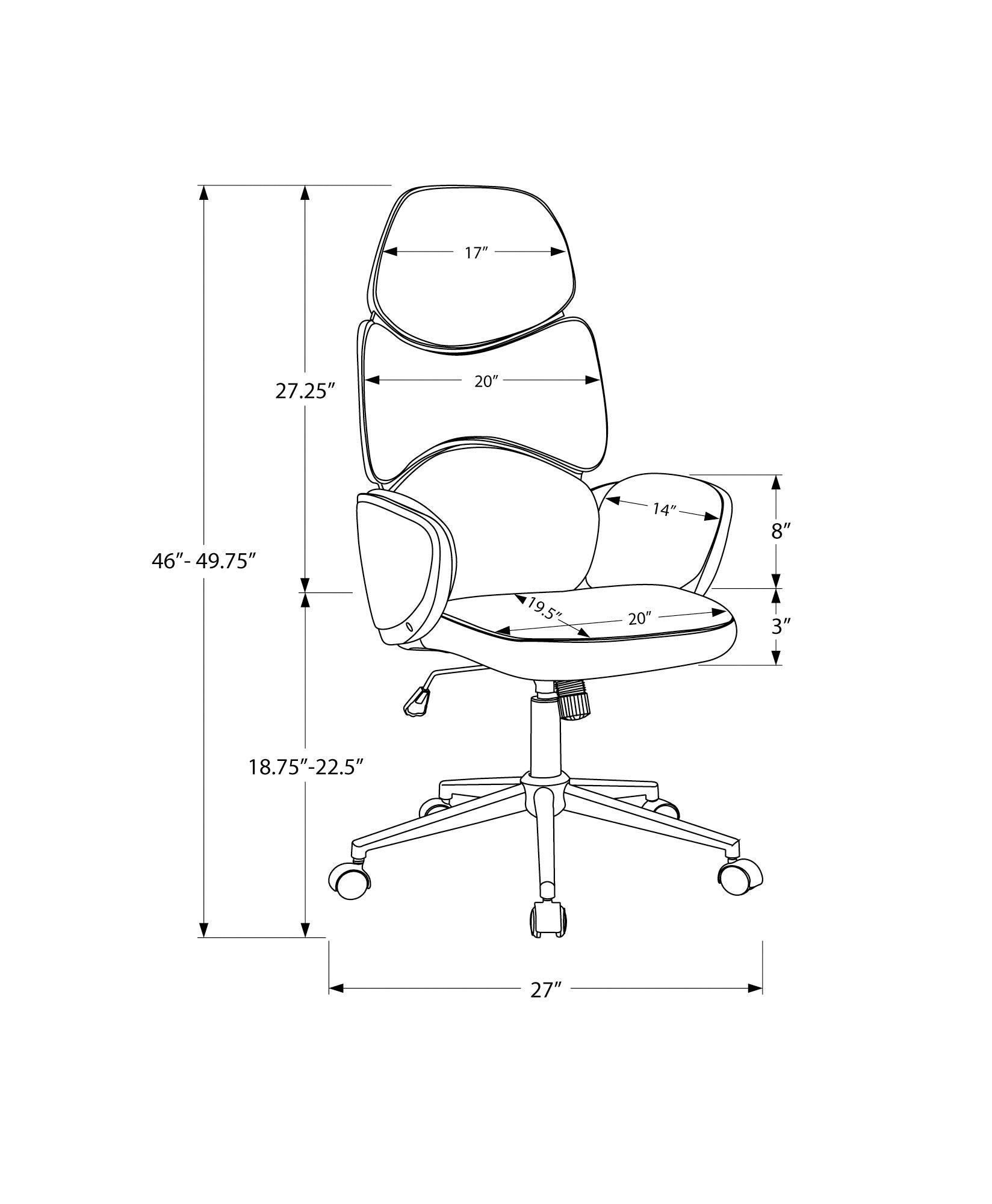 Grey Leather Look High Back Executive Office Chair - AFS