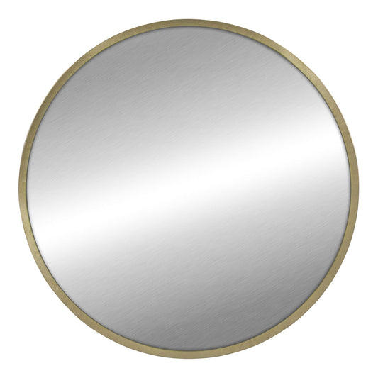 Round Wall Mirror with Matte Gold Finish - AFS