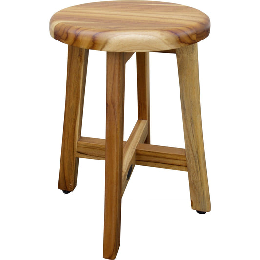 13" Round Compact Teak Chair in Natural Finish - AFS