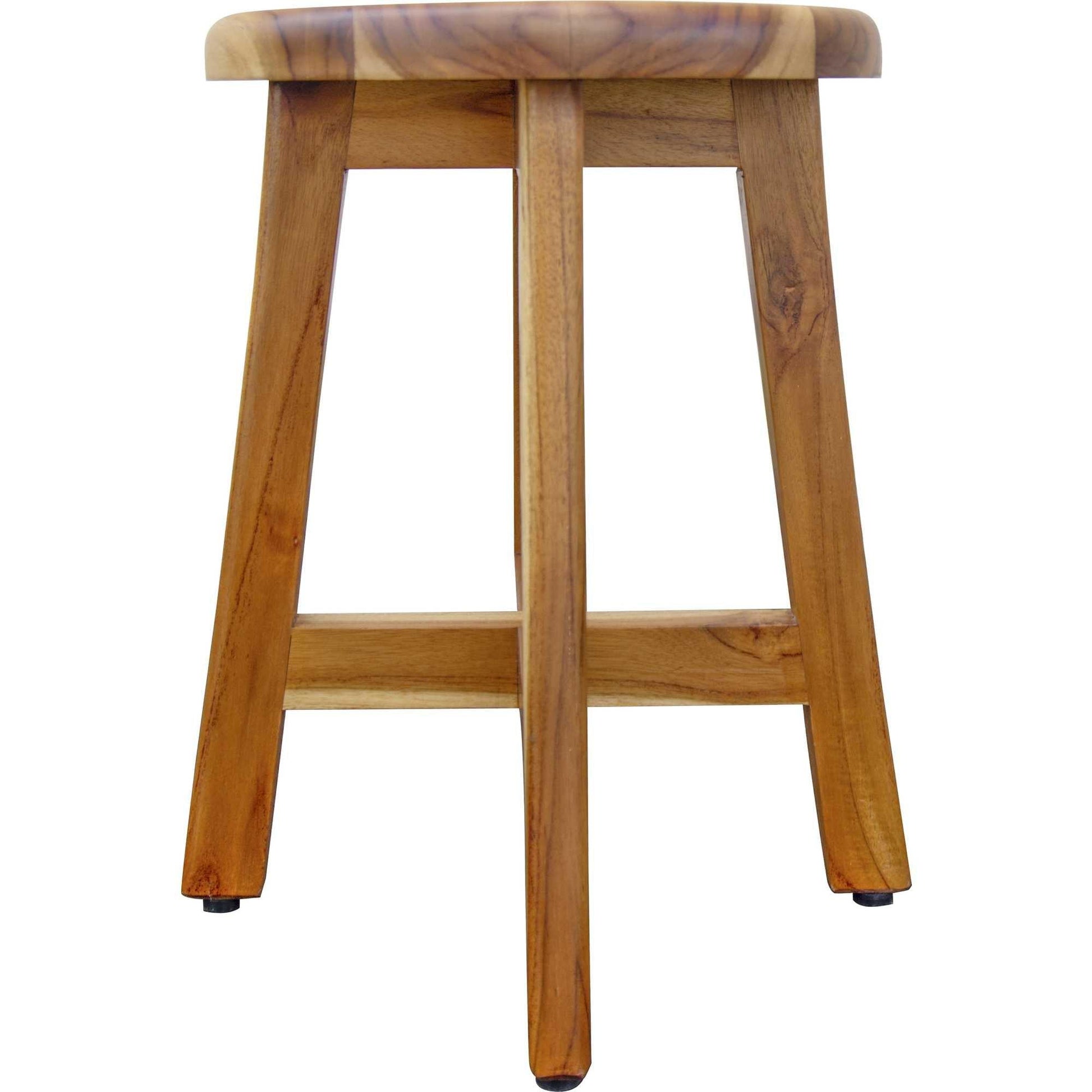 13" Round Compact Teak Chair in Natural Finish - AFS