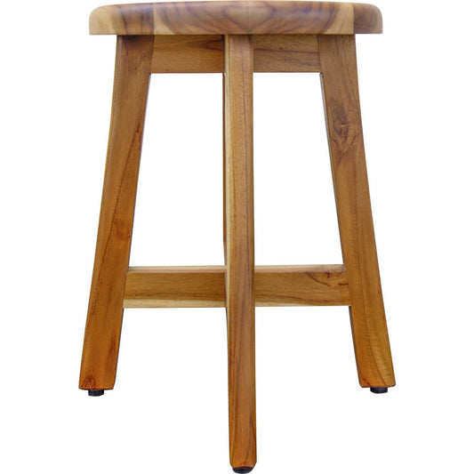 13" Round Compact Teak Chair in Natural Finish - AFS