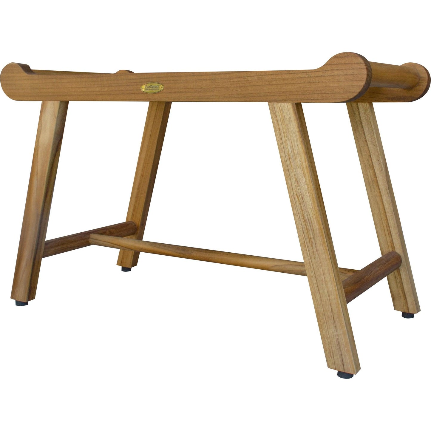 Rectangular Teak Shower Bench with Handles in Natural Finish - AFS