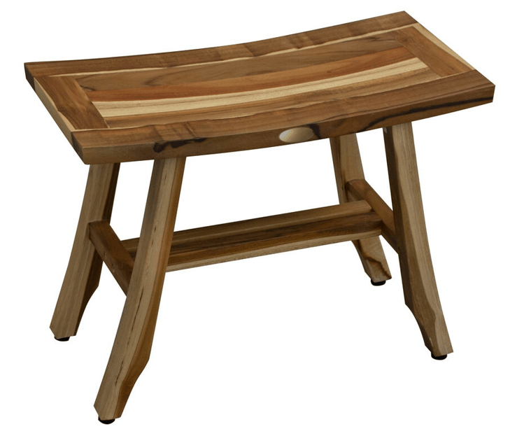 Contemporary Teak Shower Stool or Bench in Natural Finish - AFS