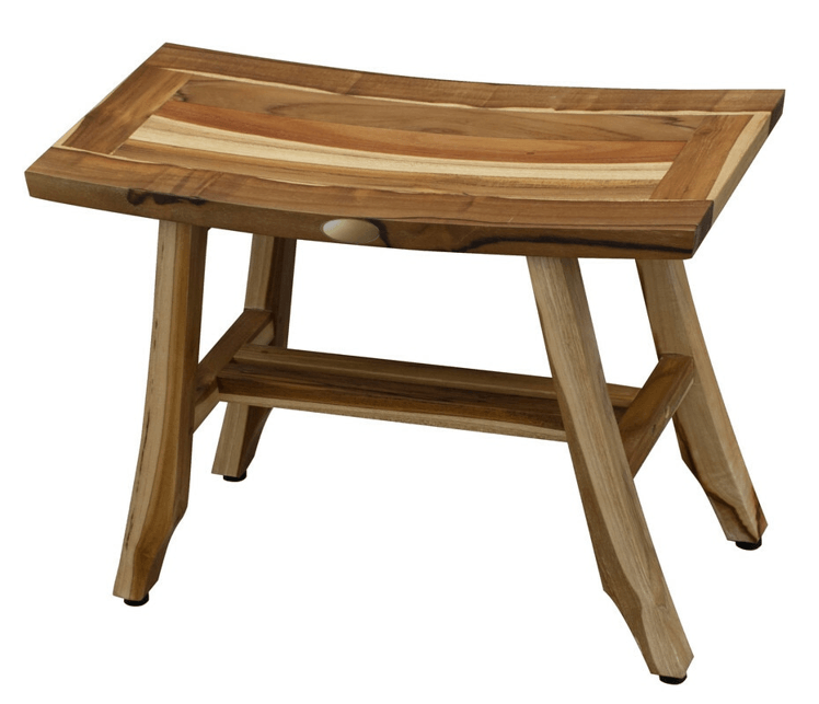 Contemporary Teak Shower Stool or Bench in Natural Finish - AFS