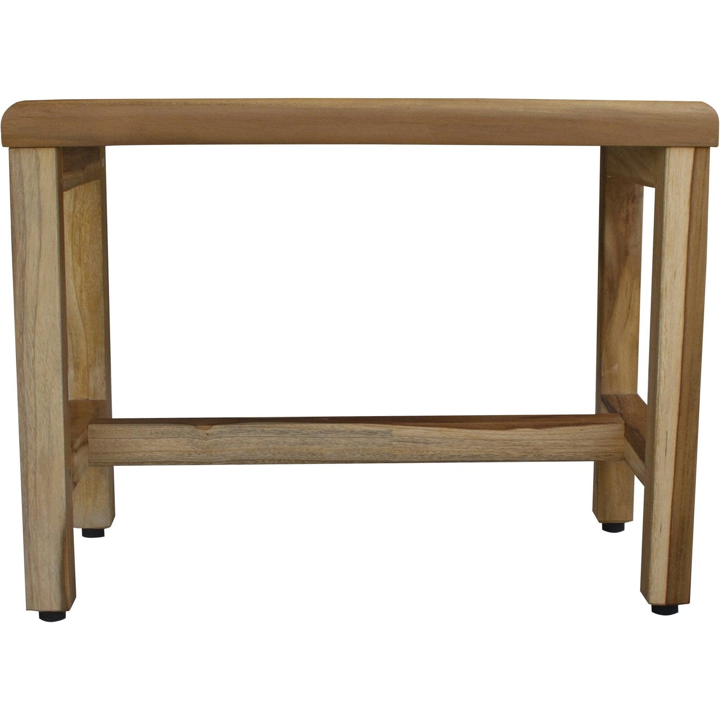 Compact Rectangular Teak Shower Outdoor Bench with Shelf in Natural Finish - AFS