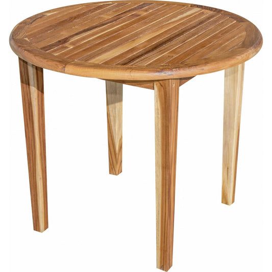 37" Round Compact Teak Dining Table in Natural Finish - AFS