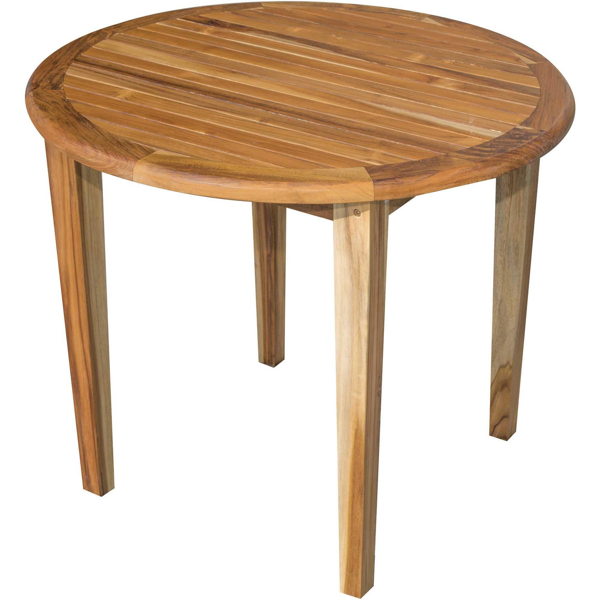 37" Round Compact Teak Dining Table in Natural Finish - AFS