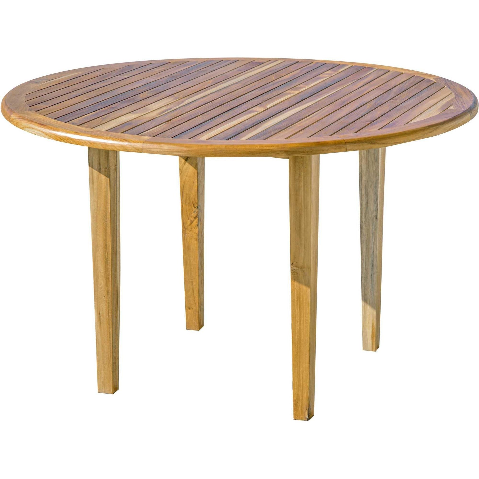 37" Round Compact Teak Dining Table in Natural Finish - AFS