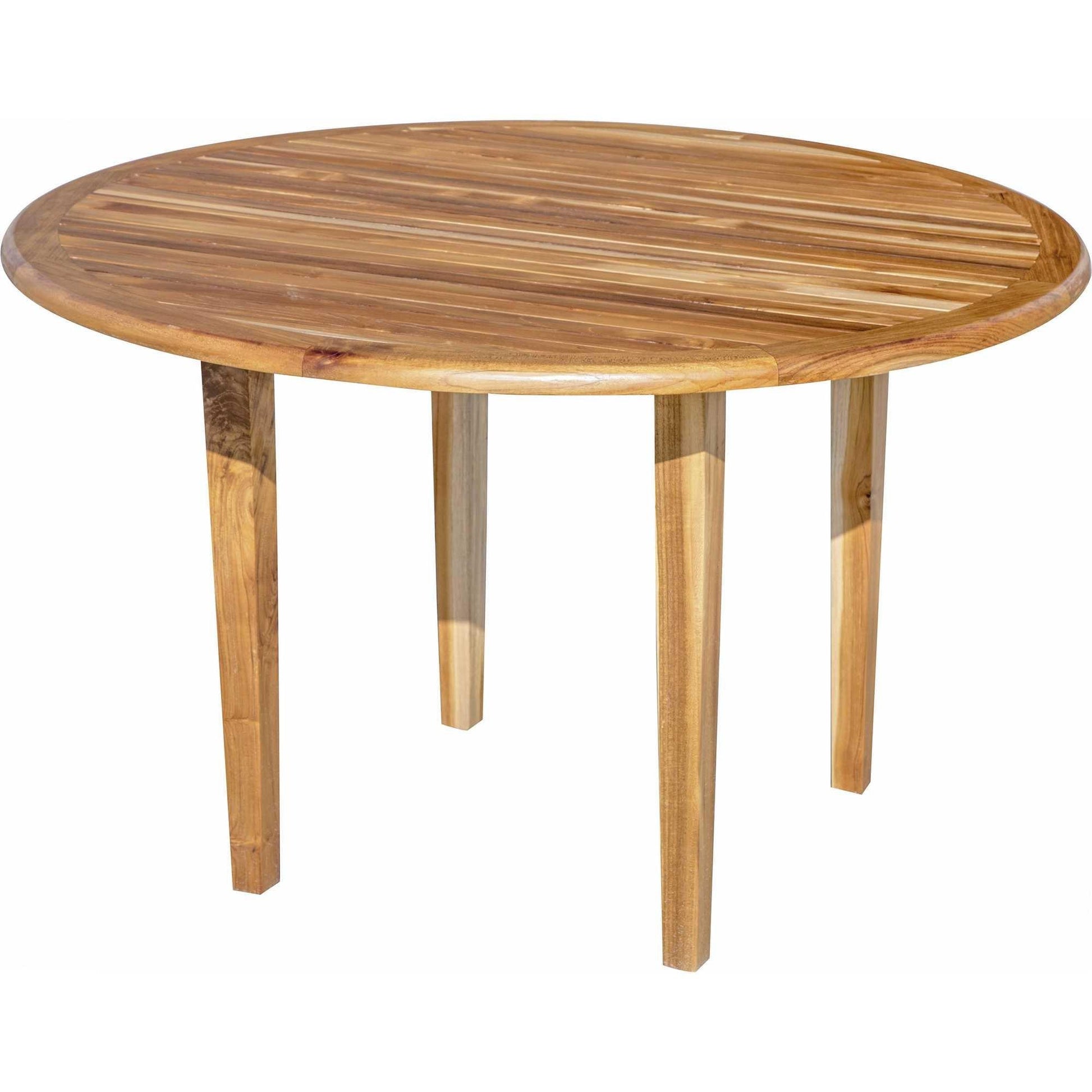 37" Round Compact Teak Dining Table in Natural Finish - AFS