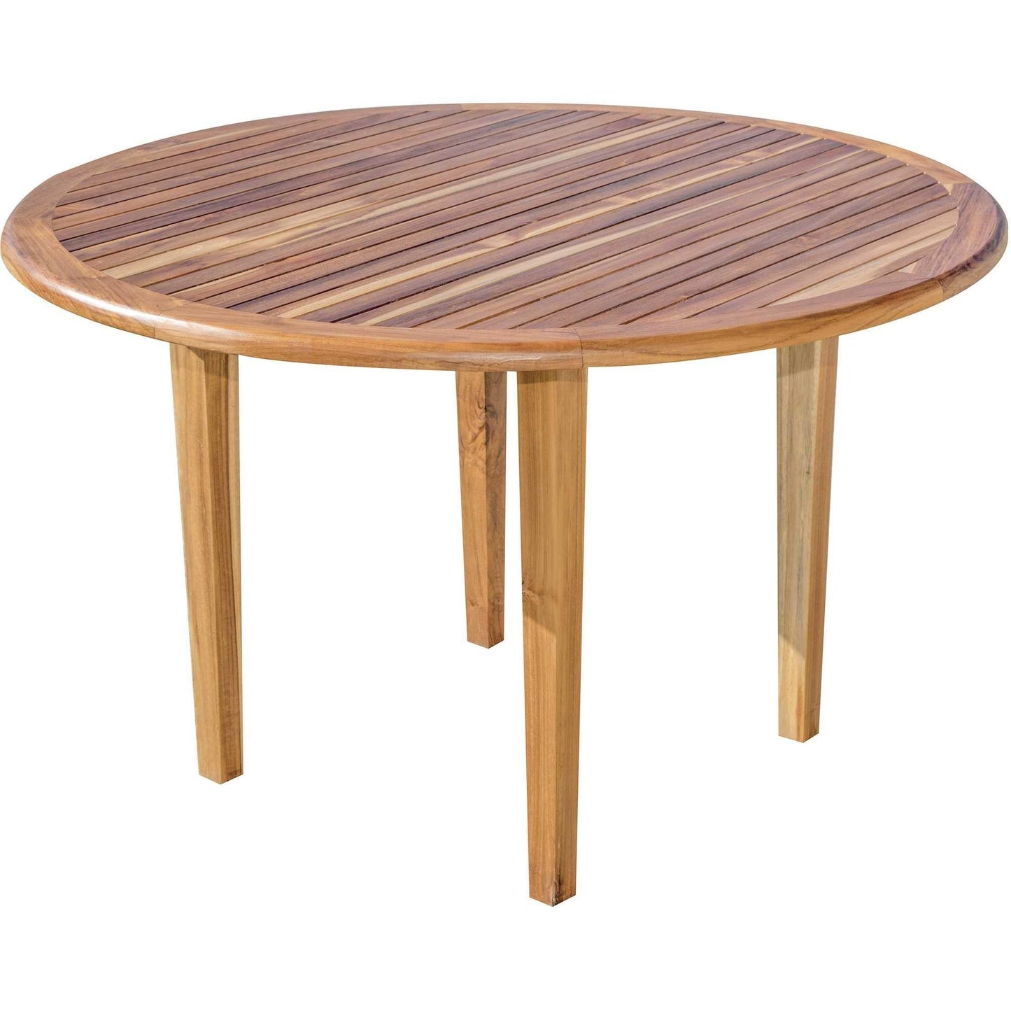 37" Round Compact Teak Dining Table in Natural Finish - AFS