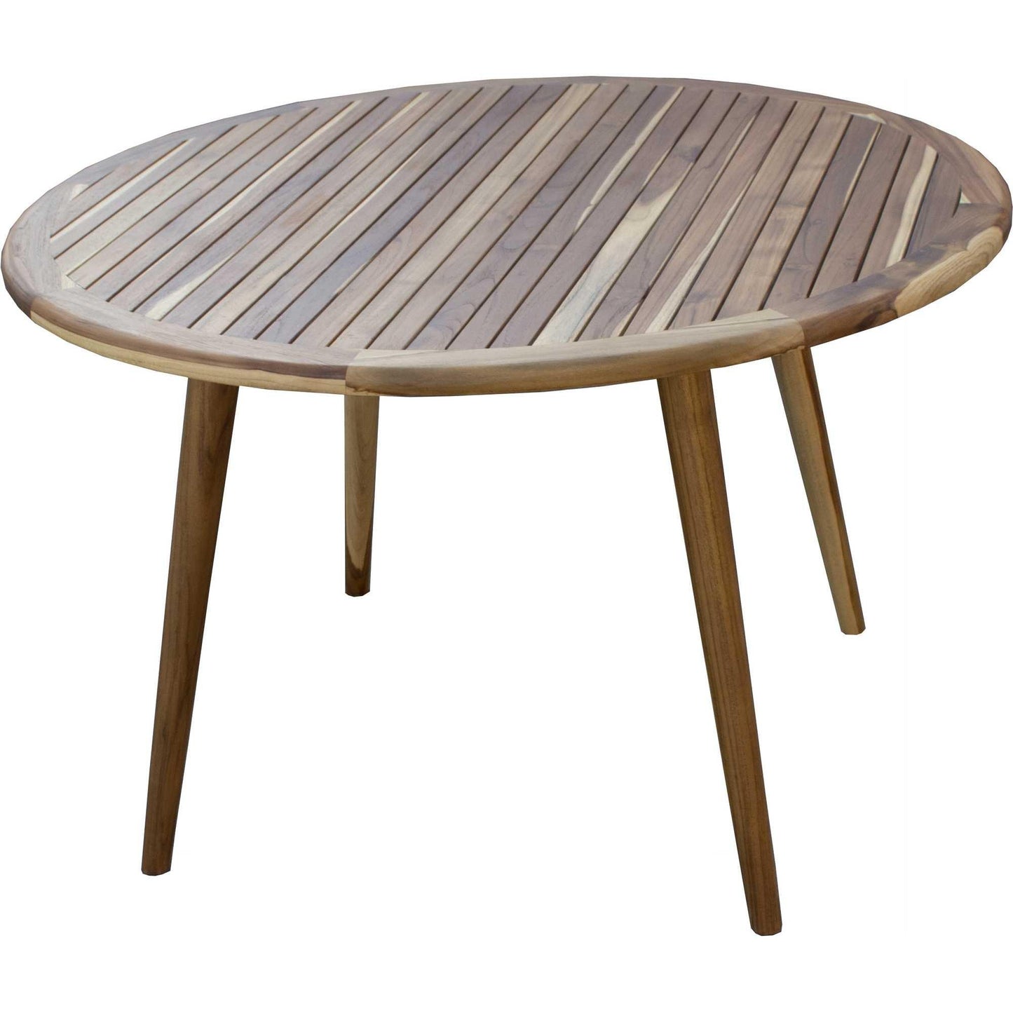 37" Round Compact Teak Dining Table in Natural Finish - AFS