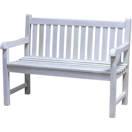 Compact Teak Outdoor Bench with Straight Design in Natural Finish - AFS