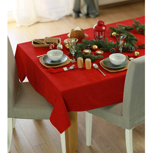 70" Merry Christmas Rectangle Tablecloth in Red - AFS